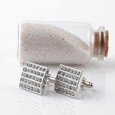 Men's French Style Fashion Diamond Square Cufflinks